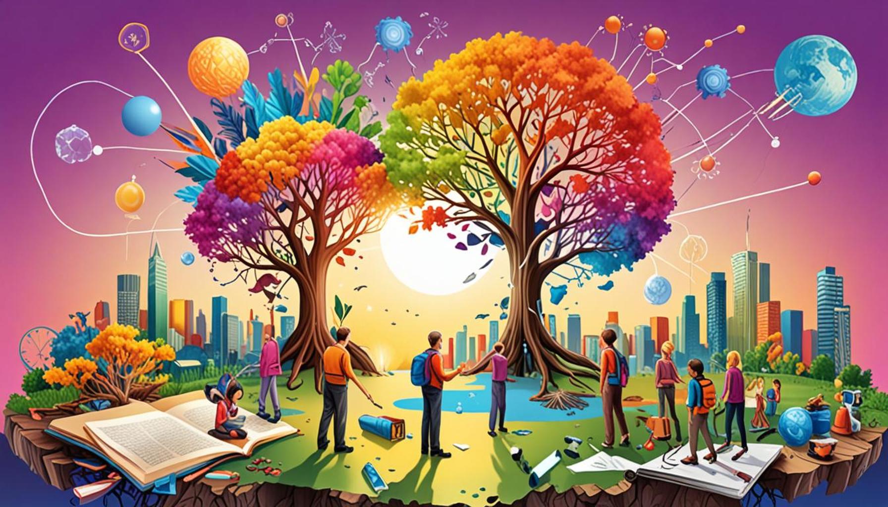 Learning Through Collaboration: The Role of Communities in the Evolution of Skills with a Growth Mindset